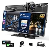 Largest 11.5' Wireless Apple CarPlay Screen for Car–Upgrade Carplay & Android Auto Car Stereo with App Control, 4K Dash Cam/Backup Camera/GPS/Mirror Link/Voice Contro/Loop Recording/GPS/FM