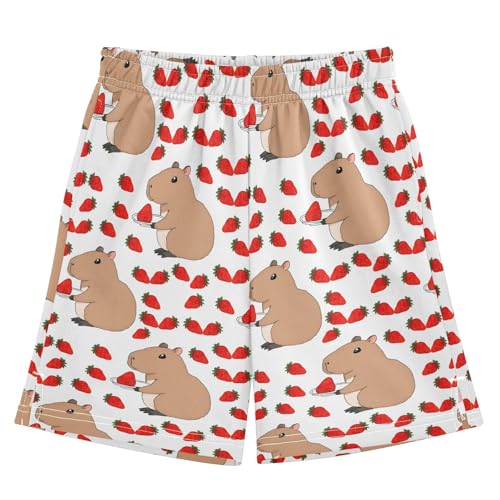 boy Shorts Cute Capybara Animal Youth Athletic Shorts for Boys and Girls 10-11 Y Multicolor