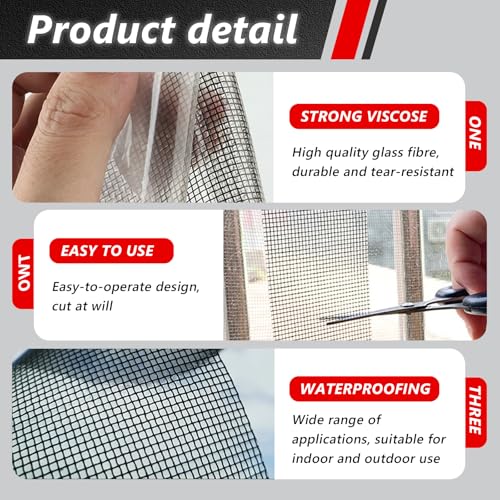ARTGUTS Fliegengitter Reparatur Set, Grau Fliegengitter Reparatur Klebeband, Selbstklebend Insektenschutz fliegengitter, Starkes Glasfasermaterial, für Insektenschutz, Zelte, Türen(5 cm x 10 m)