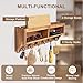 Key Holder Wall Mount - Mail Organizer Wall Mount with 6 Key Hooks and Storage Box for Sunglasses Storage and Dog Leash Holder Home Decor Rack Apartment Essentials Farmhouse Shelf Entryway Organizer