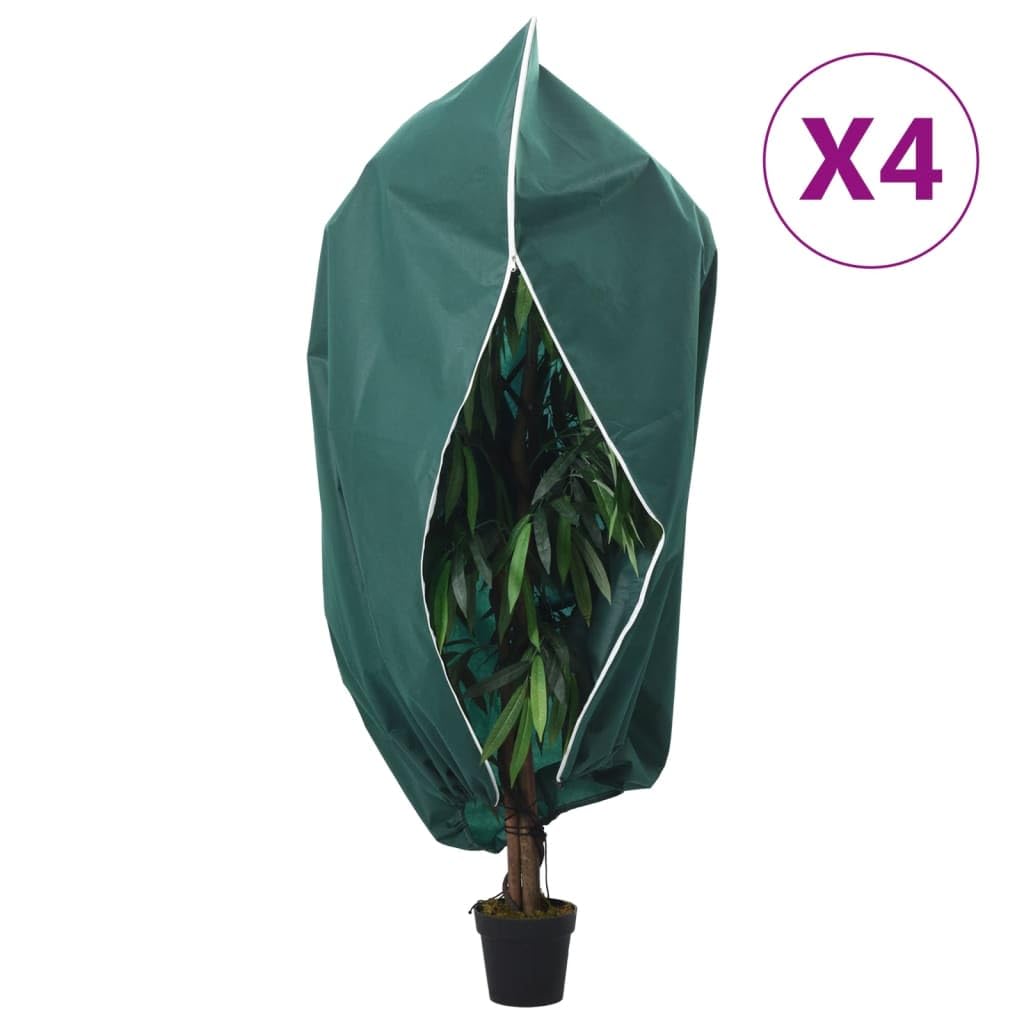 Cubiertas para Plantas con Cremallera 4 uds 70 g/m² 3,93x3 m Cubierta Vegetal Protector Plantas Invierno contra Heladas Reutilizable