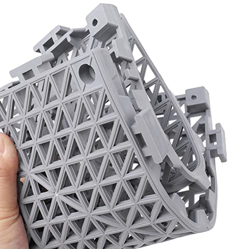Soujoy SO-DRAINFLOORMAT-GRAY-12P 12 Pieces Modular Interlocking Cushion, 11.6 Inch X 11.6 Inch Rubber Floor Tiles With Holes, Non-Slip Splicing Drainage Mat For Pool Shower Bathroom Kitchen Patio Balcony Yard Pet Area thumb #3