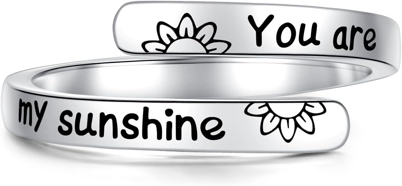 925 Sterling Silver Inspirational Ring Adjustable Thumb Rings for Women