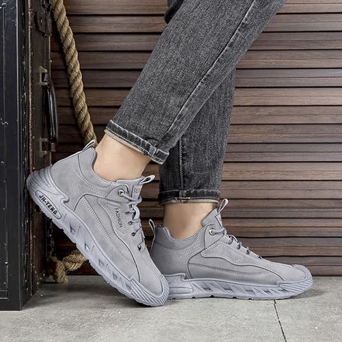 Image of ANUFER Mens PU Sport Shoes Fashion Chunky Sneakers Height Increasing Trainers