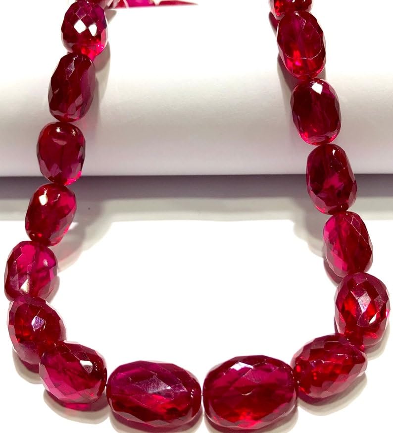 Corindon rubis naturel facetté perles de 8-11mm de qualité supérieure pour vos bijoux uniques
