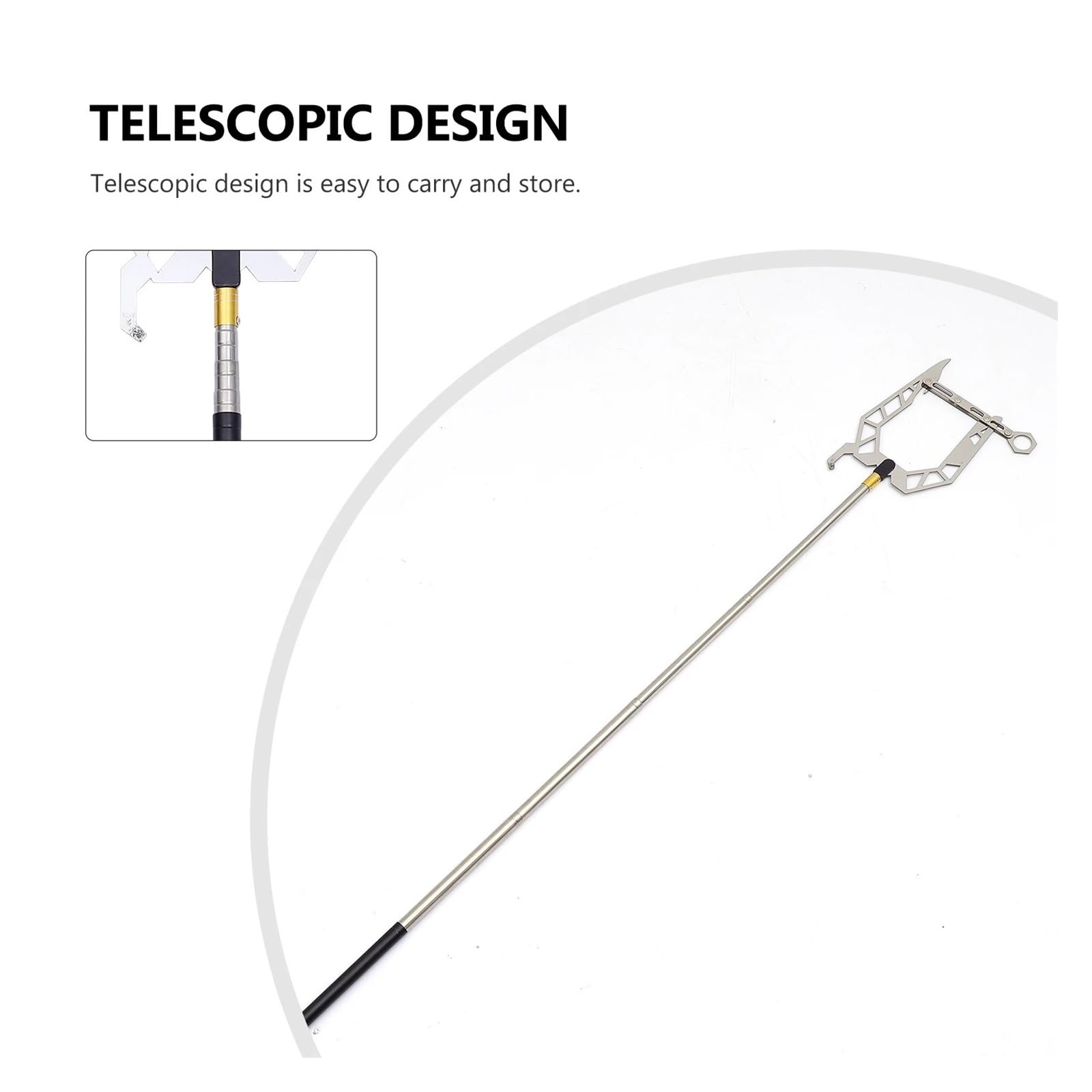 Ganci telescopici per Barche Gancio telescopico Regolabile for Barca da 1,4 m, Accessori marini, Robusto Gancio for trazione in Acciaio Inossidabile for, for Corda