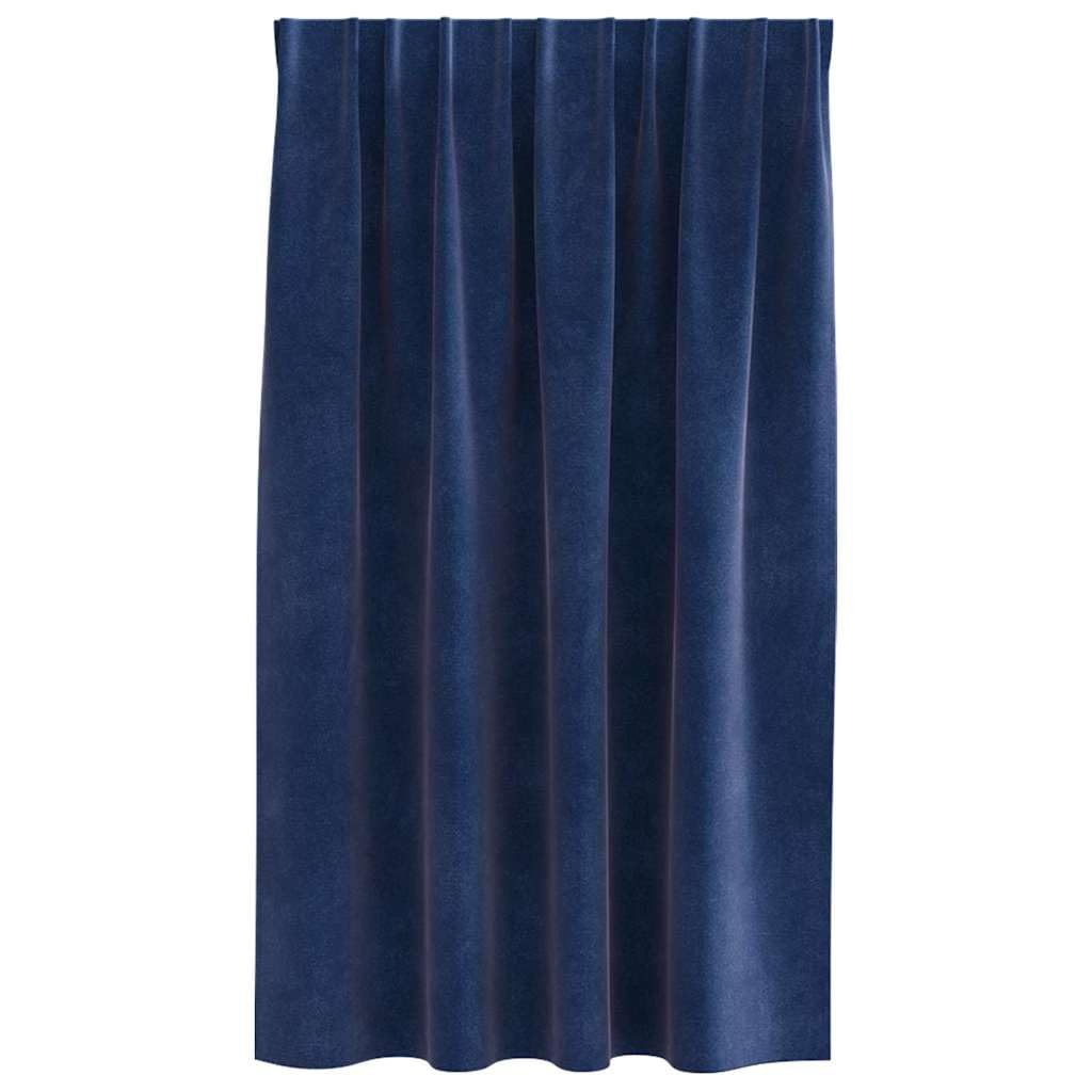 Rideaux occultants 2 pcs Bleu foncé 140 x 140 cm Velours Rideaux Bleu,4107198