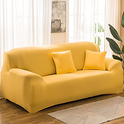 Stretch Sofahusse 2 sitzer Sofa überzug Elastisch Sofa Überwürfe Sofabezug aus Jacquard-Stretch Weiche Mikrofaser 2 Kissenbezüge inklusive Cover