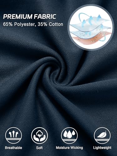 Corna Cotton Blend Men's Polo Shirts Short Sleeve Casual Stylish Solid Performance Dry Fit Golf Shirts for Men2