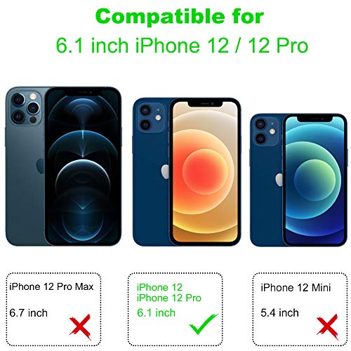 Arae CA-FCS-IP12-6.1-RD Compatible For Iphone 12 Case And Iphone 12 Pro Case With Card Holder - Wallet Case With Pu Leather Card Pockets Back Flip Cover thumb #1
