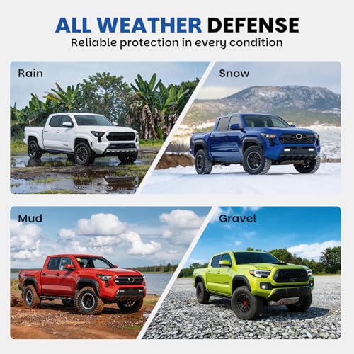 Image of Upgraded Wide Mud Flaps Compatible with 2024-2026 Toyota Tacoma, Heavy-Duty Front & Rear Splash Guards, Custom-Fit Mudguards for Pickup Truck, Durable Fender Liners, No-Drill Installation Kit(4 PCS)