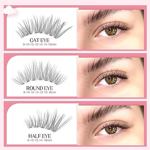 Parriparri Individual Lashes 200 Pcs Cluster Lashes Natural 10D DIY Lash Extension Wispy Soft Individual False Eyelashes Extension At Home (10D-0.07C-8-16MM Mix) - Image 4