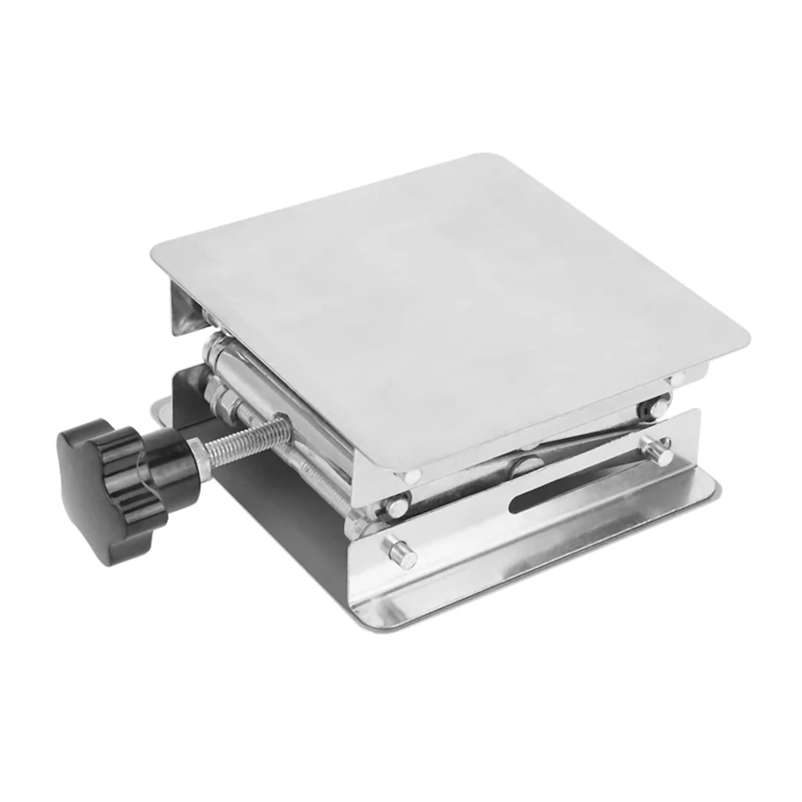 Scientific Lab Jack-100 x 100 mm Soporte de laboratorio de acero inoxidable Soporte de mesa de tijera Elevador de laboratorio para experimentos científicos