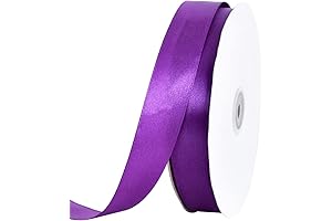 TONIFUL 1 Inch Purple Satin Ribbon: Enhance Crafts and Decor with Elegance