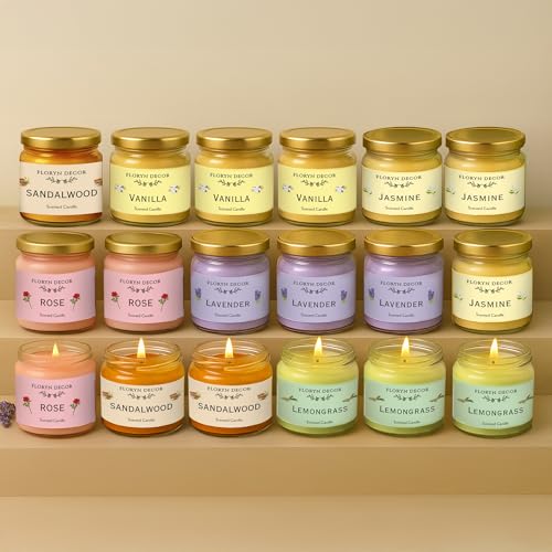 Floryn Decor Jar Scented Candles Gift Set | Scented Candle Set of...