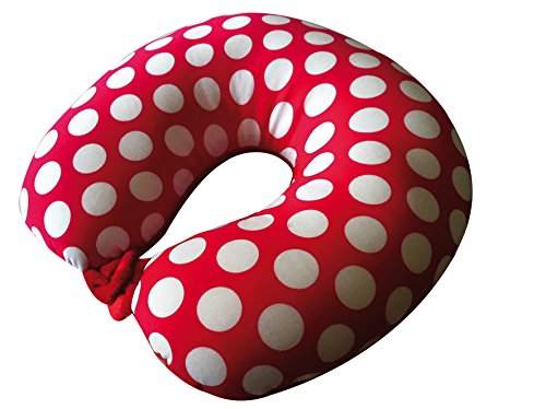 Cuscino Cervicale Morbido Tiga Soft - Rosso Soffice Con Microperle In Polistirolo - 31x32cm Per Auto, Ufficio E Viaggi