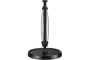 Black Countertop Paper Towel Holder with Smooth Ratchet Mechanism