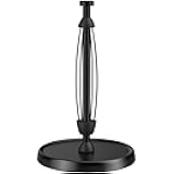 Paper Towel Holder Countertop, One-Handed Tear, Stainless Steel, Weighted Base, Black, Paper Towel Roll Holder Stand with Ratchet Mechanism for Kitchen Bathroom Farmhouse Essentials Decor Accessories