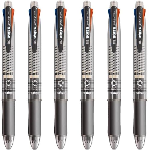 for 6 Pack 5 in 1 Multifunctional Pens 4 Color Ballpoint and Mechanical Pencil