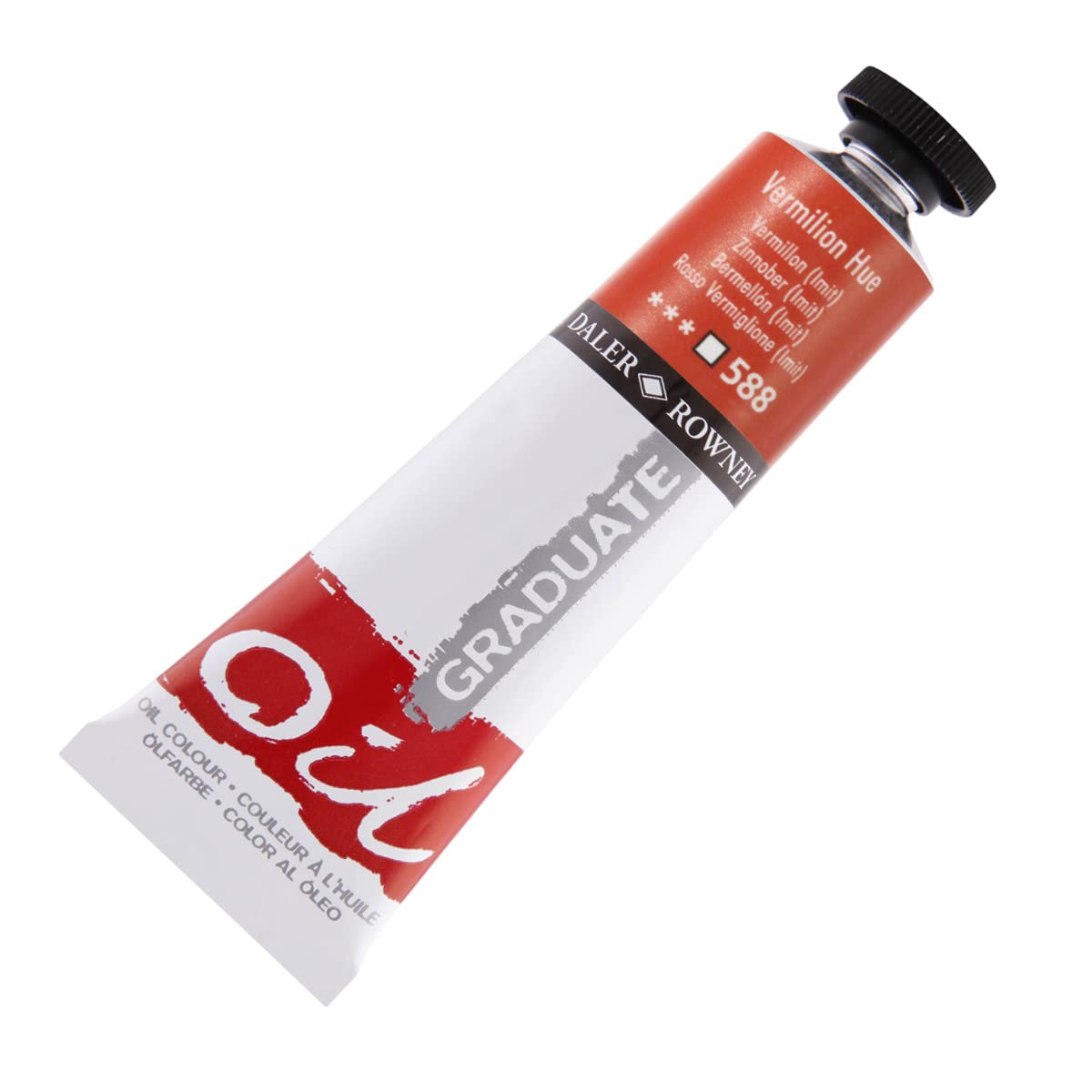 Daler-Rowney Graduate Oil Paint, Aluminium Tube, 1.28oz - 38 ml, Vermilion Hue