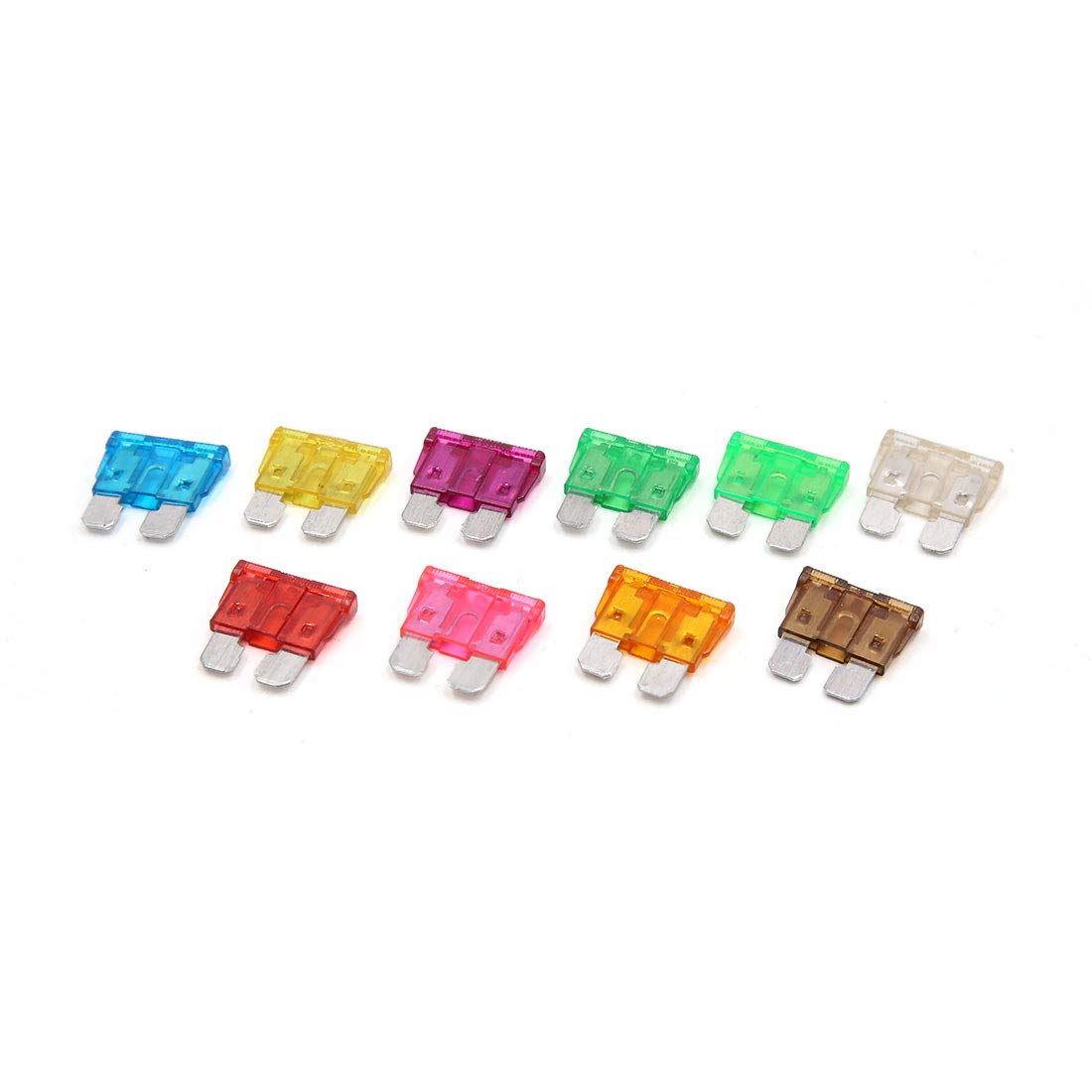 100Pcs 3A 5A 7.5A 10A 15A 20A 25A 30A 35A 40A ATC ATO Auto Car Truck Regular Blade Fuse Kit