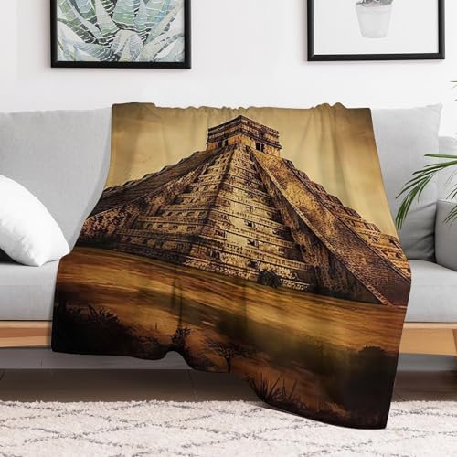 Manta de forro polar Chichen Itza para cama en tardes frías 3