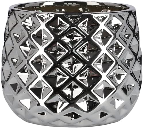 KOTARBAU® 2er Set Glamour Keramik Blumentopf ⌀ 15 cm mit Zirkonen Rund