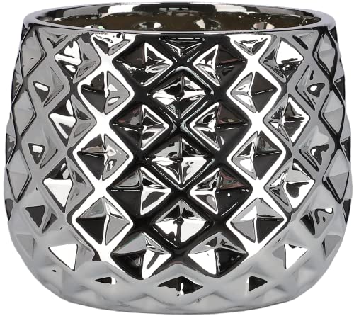 KOTARBAU® Keramik-Blumentopf Übertopf Ø 13 cm für Blumen Pflanzen Silber KOTARBAU® Keramik-Blumentopf Übertopf Ø 13 cm für Blumen Pflanzen Silber