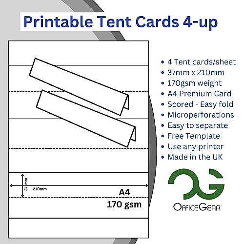 OfficeGear Wide Tent Cards 4-up [55 Sheets - Image 3