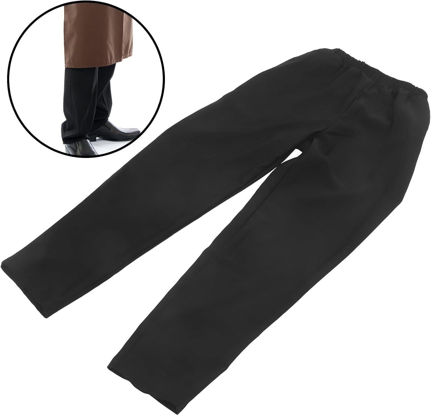 Healifty Men's Black Chef Pants for Restaurant Hotel Workwear, Breathable