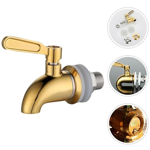 SHOWERORO Vergoldeter Edelstahl Weinfass Wassjerhahn Mit Kugelventil FüR GeträNke Saft Und HeißWasser Einfach Zu Montieren
