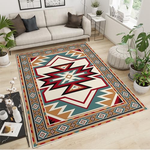 Alfombra europea geométrica de dibujos animados de 80 x 150 cm para suelos de madera dura, diseño colorido 3D con textura ligera y pelo bajo