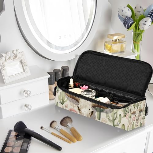 Bolso de viaje para herramientas de cabello resistente al calor con almohadilla impermeable para planchas, rizadores y organizador de estilo bohemio occidental miniatura 7