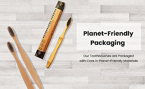Image of Super Soft activated Charcoal Bristle Manual Toothbrush with Bamboo Handle, Teeth Whitning Charcoal Toothbrush for kids (Pack of 1)