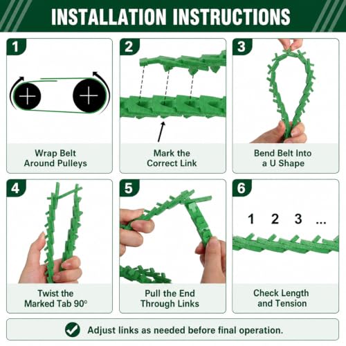 Image of 5FT Power Twist V Belt 3 /8-inch x 5 Feet Z Type, Industrial Rubber Adjustable Link Drive V-Belts for Lathes, Drill Press, Table Saws, Tractor Starter,3L Profile Green