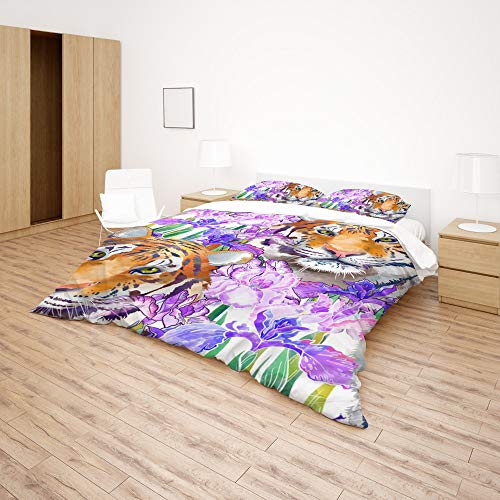 Funda de edredón de tigre para un dormitorio moderno todas las estaciones 5