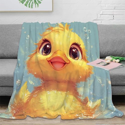 Couverture canard mignon 3D flanelle chaude légère contre le froid