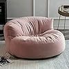 Bean bag chair chenille bean bag cover no filler washable ultra soft pouf ottoman kids adults beanbag chair lazy armchair couch floor seating living room furniture color light pink size 100cm  urban country home decor