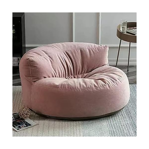 Bean bag chair chenille bean bag cover no filler washable ultra soft pouf ottoman kids adults beanbag chair lazy armchair couch floor seating living room furniture color light pink size 100cm  urban country home decor