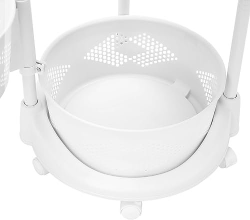 Miniatura 5 de Carrito de almacenamiento giratorio, estante de almacenamiento de cocina de 345 capas, estante de almacenamiento de pie con ruedas bloqueables,