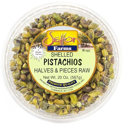 Image of Setton Farms Shelled Pistachio Kernels, Halves & Pieces Raw, 20 Ounce (No Shells, Raw, Unsalted) (Also perfect for making Dubai Chocolate)