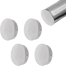4PCS 40mm/1.57in 304 Stainless Steel Round Handrail End Caps Staircase Steps Hand Rail End Cover Handrail Fittings ProtectorsSilver