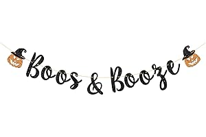 Boos & Booze Banner, Happy Halloween Sign, Horror Ghost Pumpkin, Halloween Holiday...