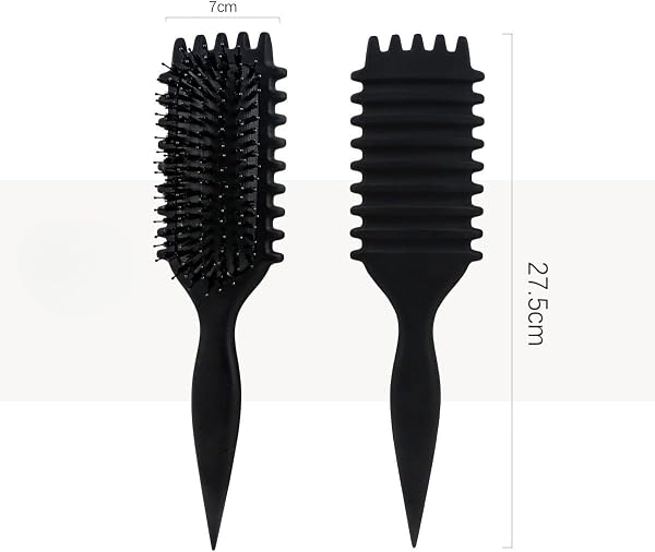 Spazzola professionale per capelli per donne e uomini, spazzola piatta per capelli bagnati, asciutti, ricci, spessi, lisci, massaggianti, idea regalo (nero) - 3