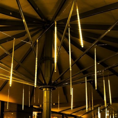 Image of Yardwe 20Pcs Transparent Plastic Meteor Shower Light Tubes, Waterproof Replacement Tubes for Outdoor Led Meteor Lights, 7.87X0.47 Inch