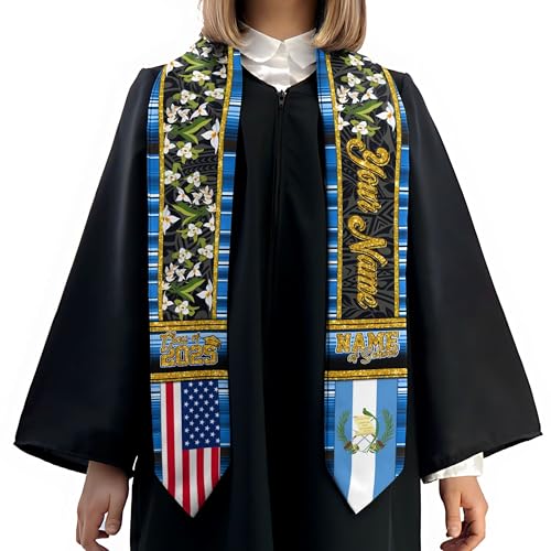 MonkeyVan Personalized Graduation Stole for Guatemalan Senior, Guatemala Flag Graduation Sash Class of 2025 Grad Gifts S53