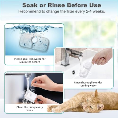 Image of 24 Pack Cat Water Fountain Replacement Filter for Petlibro Dockstream Cat Water Fountain PLWF005 /PLWF115 /PLWF105, Pet Fountain Replacement Filters with Pre-Filter Pump Sponges(24+24)
