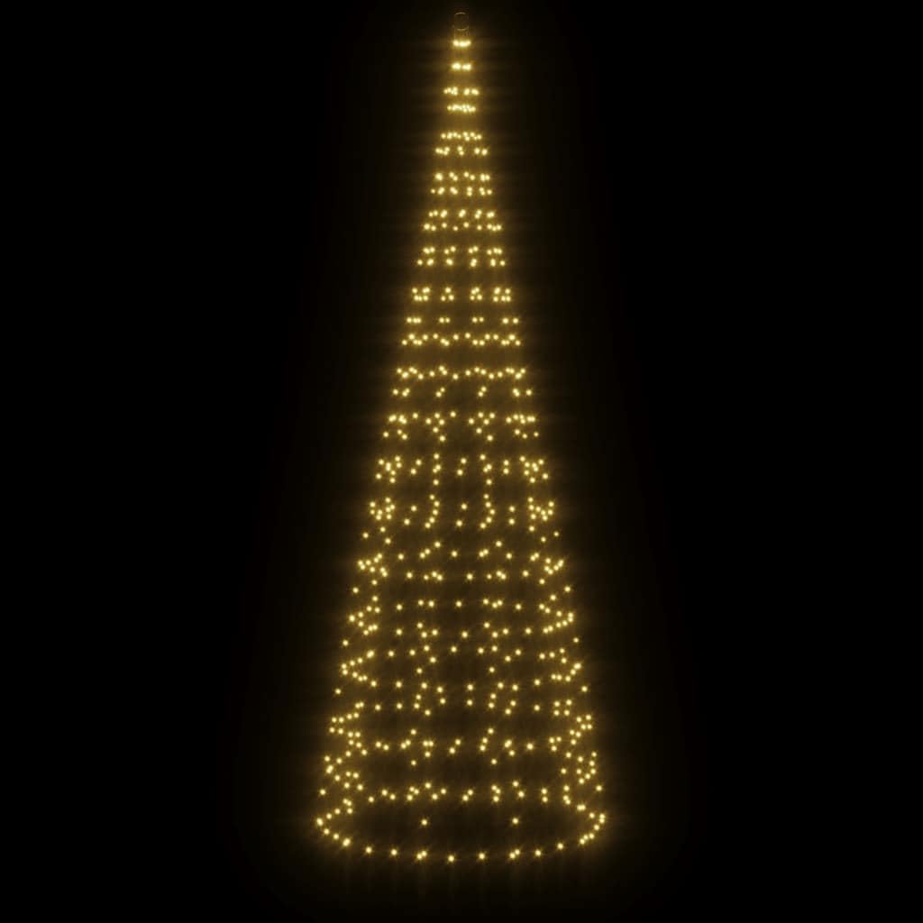 LED-Weihnachtsbaum 550 LEDs Warmweiß 300 cm Kupfer Eisen mit 8 Lichteffekten, energiesparend, wasserdicht IP44, für Fahnenmast, Garten, Balkon, Terrasse, festliche Weihnachtsbeleuchtung