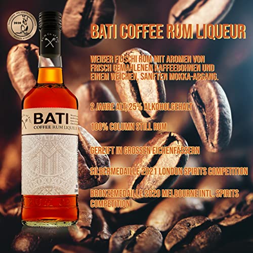 BATI Fiji Rum Liqueur Set 4 Flaschen à 700 ML, 25% (Coffee, Banana, Coconut, White Chocolate) – Bild 3
