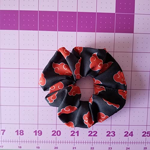 Handmade Ninja Anime Scrunchie, Julie Ng Studio, Red Cloud Leaf Village Uchiha Akatsuki Fish Cake Hair Tie, Gift For Her, Ninja Cosplay Hair Tie (Red Cloud) #TOP3